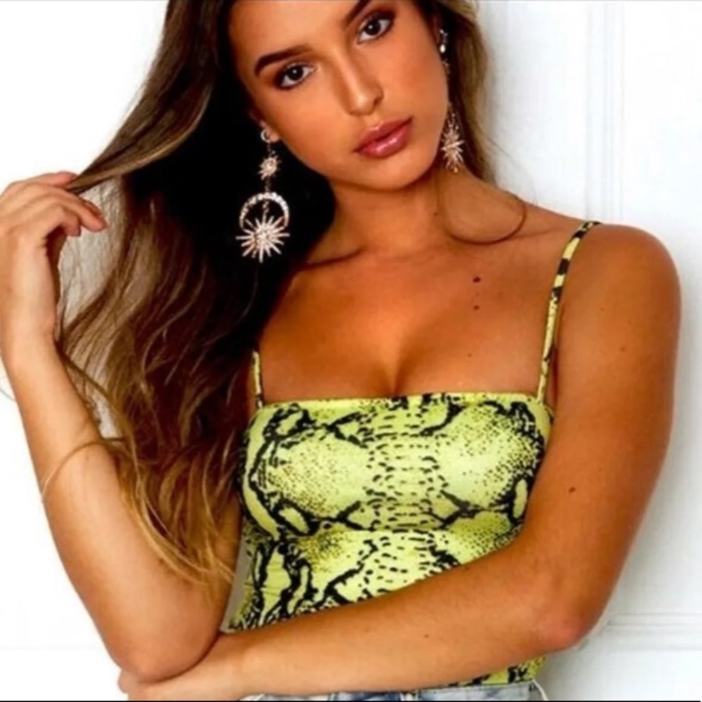 Neon Green snakeskin Bodysuit -XXL